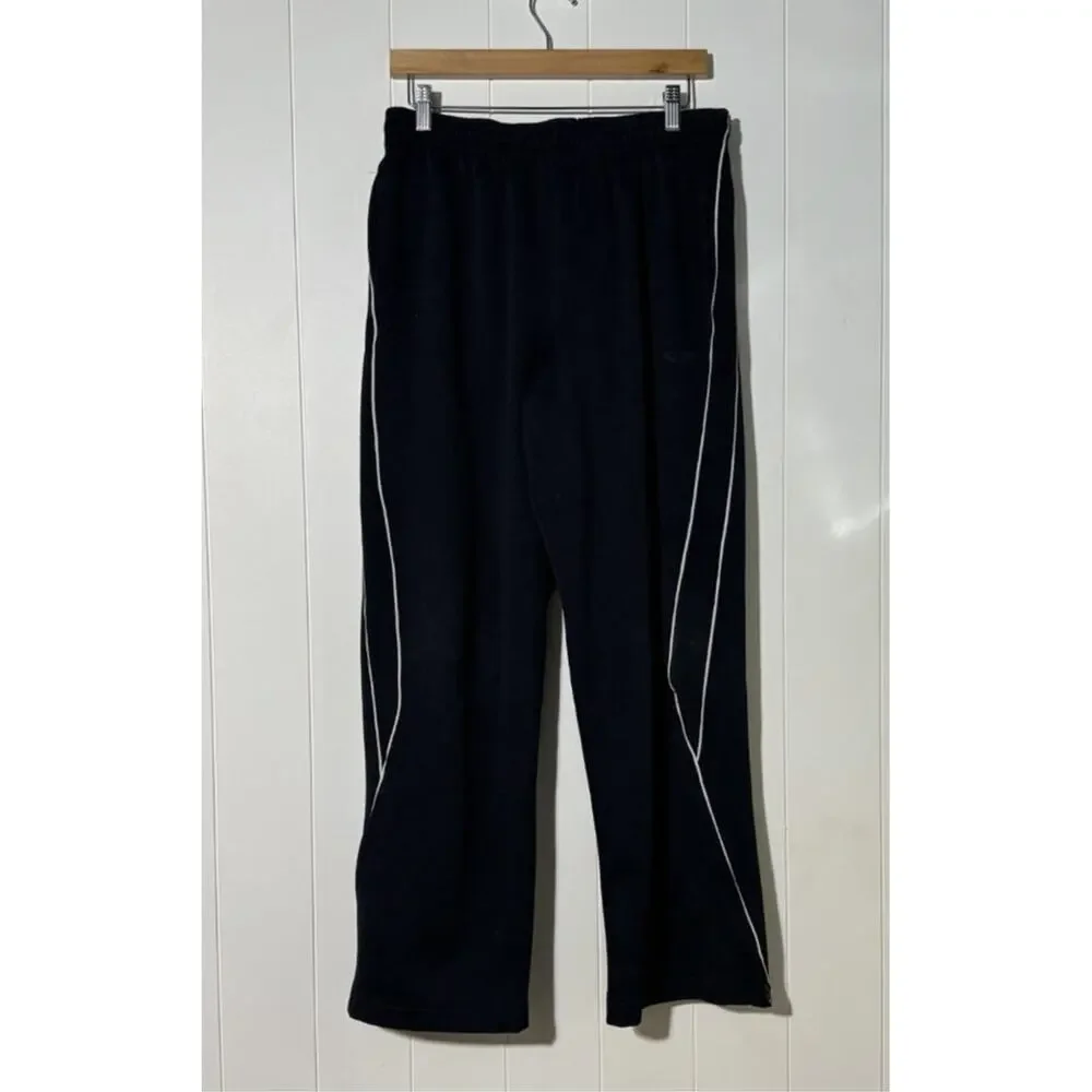 Champion Medium Mens Athletic Pants Blue White Stripe Drawstring